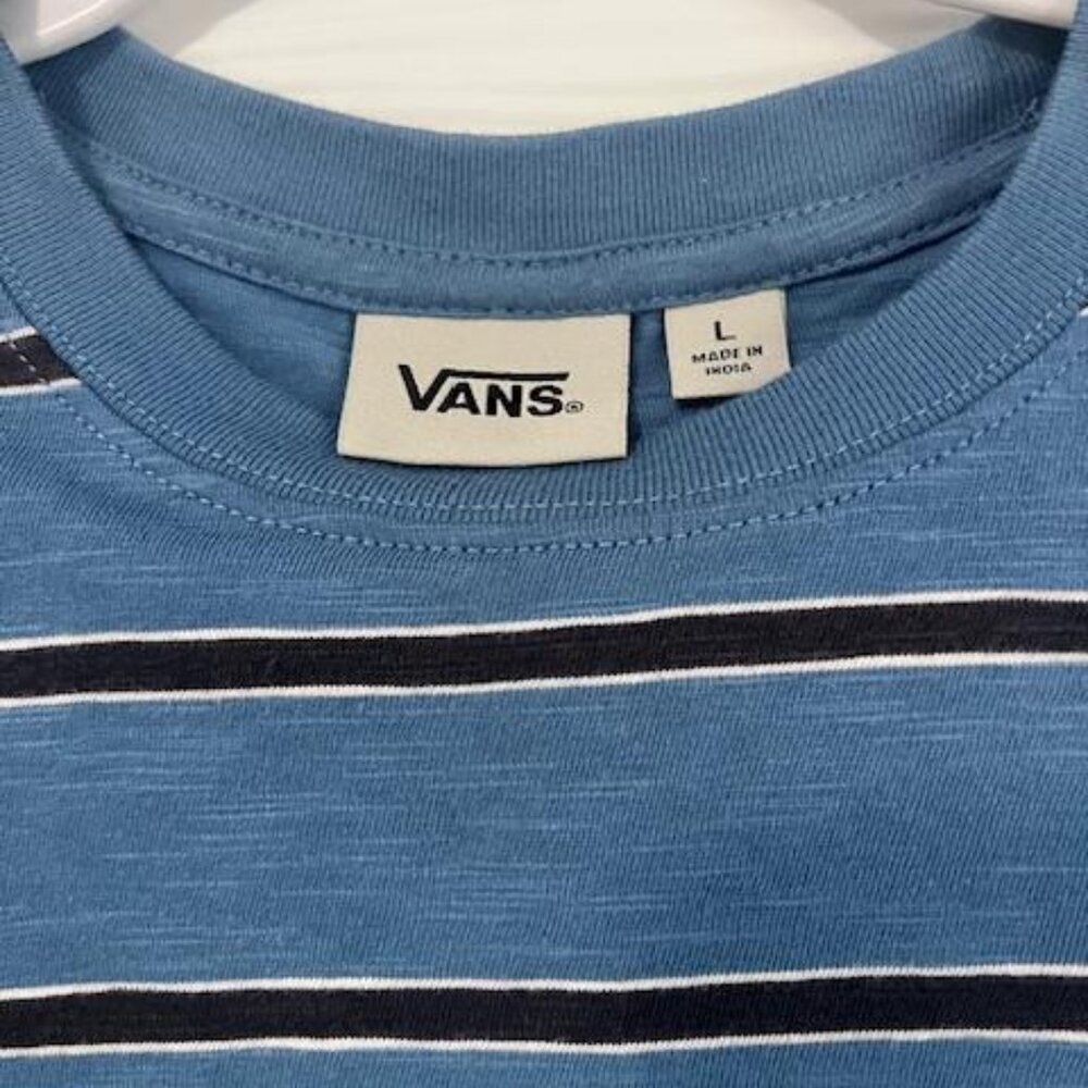 NWOT Boys VANS Size Large Stripe Blue shirt - Picture 2 of 3